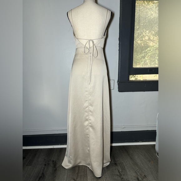 BHLDN Remy Cowl-Neck Faux-Wrap satin gown dress size US 2 - Picture 5 of 7